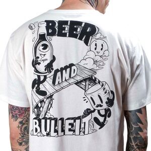 Graphic Short Sleeve T-Shirt The Dudes x Bulleit “Beer and Bulleit” Size Large